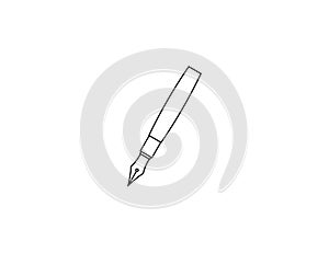 Fountain pen nib, signature icon. Vector illustration.