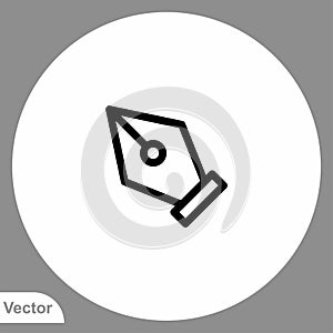 Fountain pen vector icon sign symbol