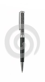 fountain pen on a white background, black