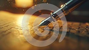 The fountain pen writing.AI generated image