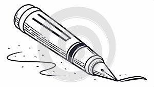 Fountain pen writing, calligraphy art, elegant script, writing instrument vector design Generative AI photo
