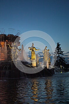 The Fountain of People's Friendship on VVC (VDNH) exchibition cente. Moscow