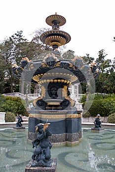 Fountain in Philarmonic gardens of Baku