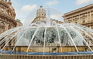 Fountain on Piazza de Ferrari.