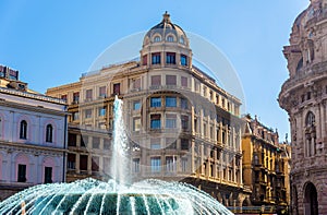 Fountain in Piazza de Ferrari - Genoa photo