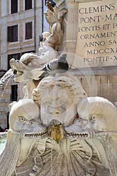 Fountain on the Piazza della Rotonda in Rome, Italy photo