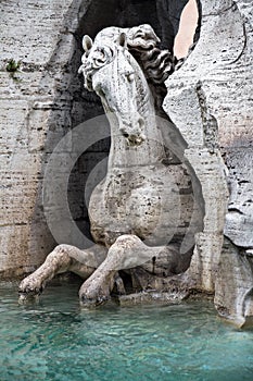 Fountain in the Piazza Navona in Rome