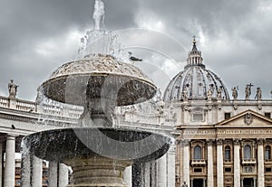 Fountain in Piazza San Pietro