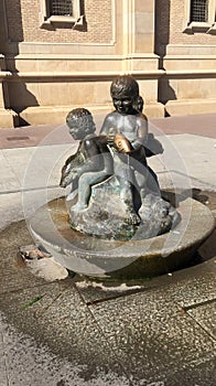 Fountain on the Pilar Square, Saragossa (Plaza del Pilar de Zaragoza),Spain.