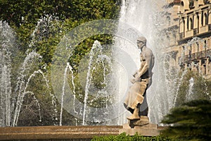 Fountain in Placa Catalunya - Barcelona