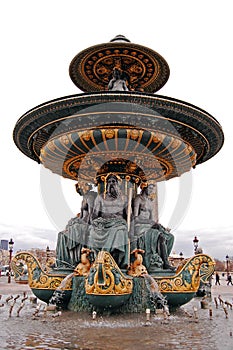 Fountain on Place Concorde in Paris photo