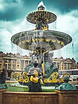 Fountain of Place de la Concorde - Paris, France