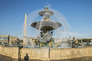 Fountain in the Place de la Concorde, Paris, France, Europe