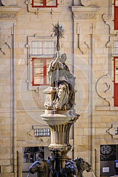 Fountain of the Platerias in Santiago de Compostela (Spain).