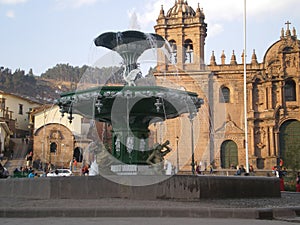 Fountain in the Plaza, Cuzco, Peru