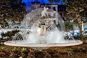 Fountain at Plaza Gabriel Miro square. Spain photo