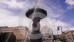 Fountain at Plaza Misiones, Square in Downtown Buenos Aires, Argentina