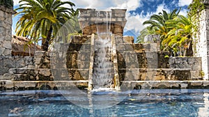 Fountain in Puerta Maya cruise port Cozumel