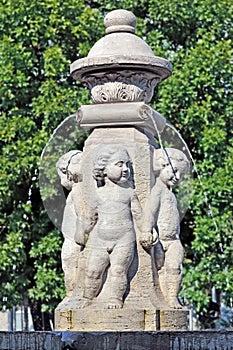 Fountain Putti. German sculptor Stanislaus Kauer, year 1908. Kaliningrad, Russia