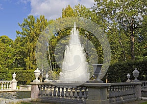 Fountain Pyramid in the Lower Park of Peterhof.