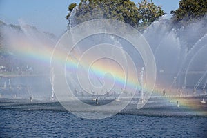 fountain and rainbow