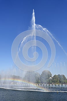 fountain and rainbow