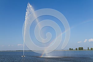 Fountain and rainbow