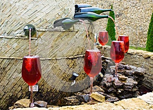 Fountain of red wine photo