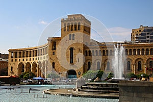 Fountain on Republic Square in the city center of Yerevan, Armenia