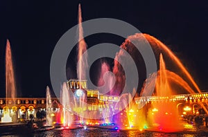 Fountain on Republic Square in Yerevan. Armenia