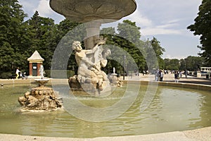 Fountain in Retiro Park in Madrid, Spain