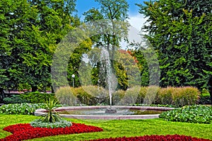 Fountain in the Royal garden. Prague, Czech Republic.