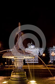 Fountain and Royal Palace of Madrid