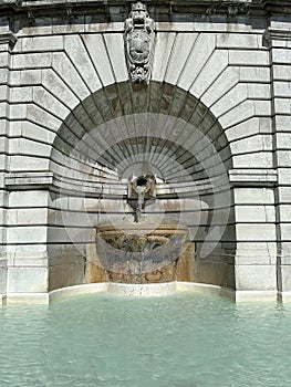 Fountain at the Sacred Heart of Montmartre in Paris, France