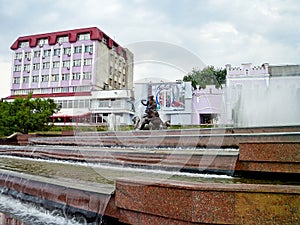 Fountain Sadko in summer, Sumy, Ukraine