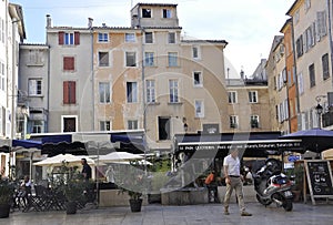 Aix-en-Provence, 10th september: Fountain of Sanglier with old Boar decoration from Aix-en-Provence