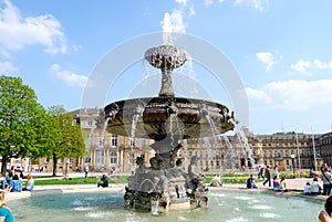 Fountain on Schlossplatz in Stuttgart