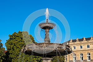 Fountain on Schlossplatz in Stuttgart