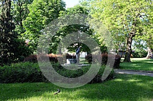 Fountain with a sculpture Elegy by the famous Croatian sculptor Ivana Franges on Rokov perivoj in Zagreb