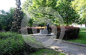 Fountain with a sculpture Elegy by the famous Croatian sculptor Ivana Franges on Rokov perivoj in Zagreb