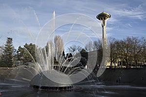 Fountain Seattle Center Space Needle