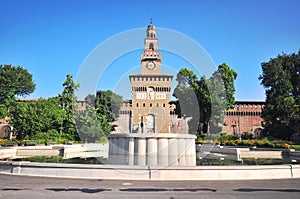 Fountain at Sforzesco castel, Milan