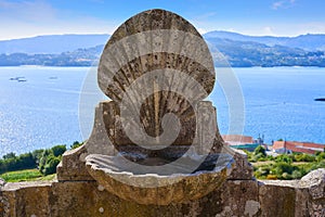 Fountain shell shape in mirador Granxa Pontevedra photo