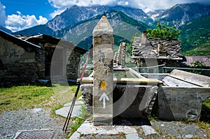 The fountain of a small village in Val di Susa along the Francigena trail