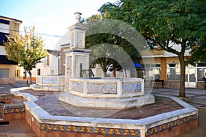 Fountain with Spanish azulejos in Casas de Ves photo