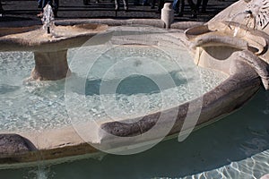 Fountain on The Spanish Steps are a set of steps in Rome, Italy