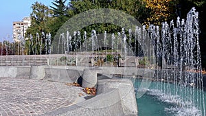 Fountain splashing water