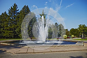 Fountain spurt of water photo
