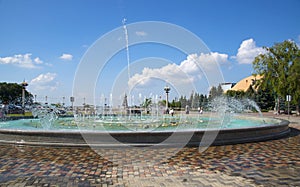 Fountain in the square soldiers in Stavropol, Russia