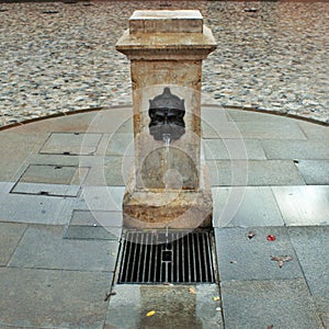 fountain of a square in Treviso.